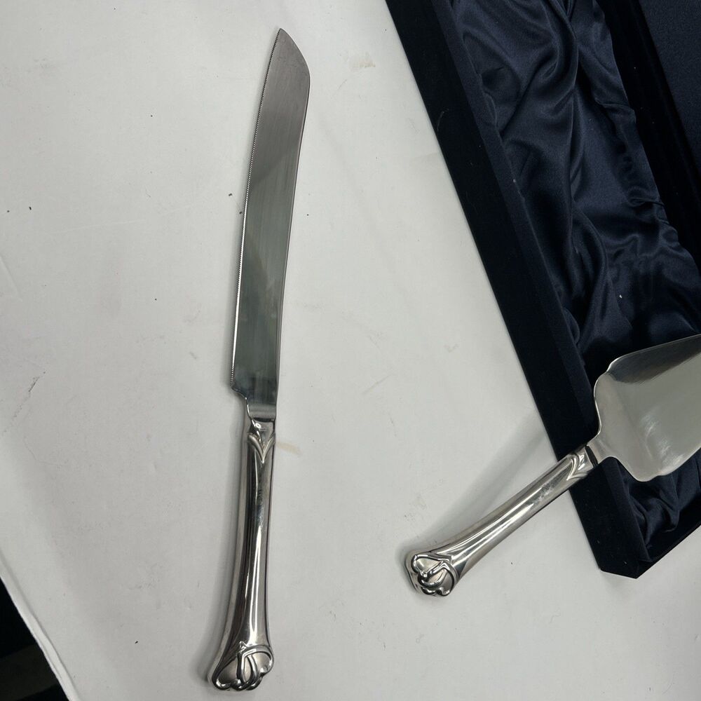 Vintage Things Remembered Stainless Steel Wedding Cake Knife & Server Set - Picture 2 of 10
